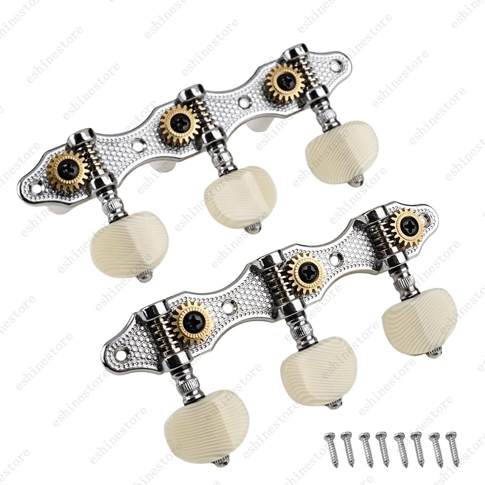 3Left + 3Right Guitar Tuner Machine 1:18 Ratio for Classical Guitar - Chrome
