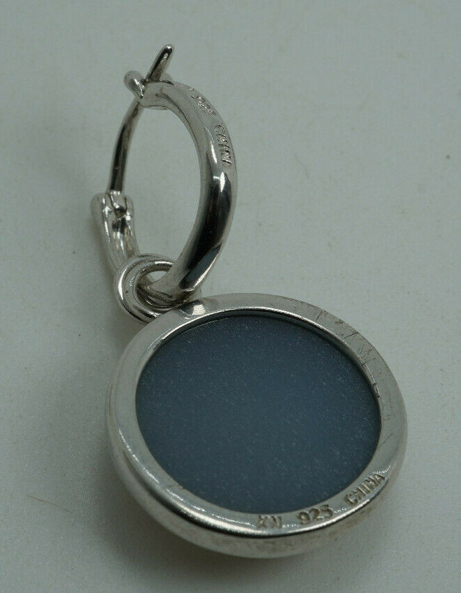 Sterling Silver & Silver Colored Druzy Pendant & Dangle Earrings Set