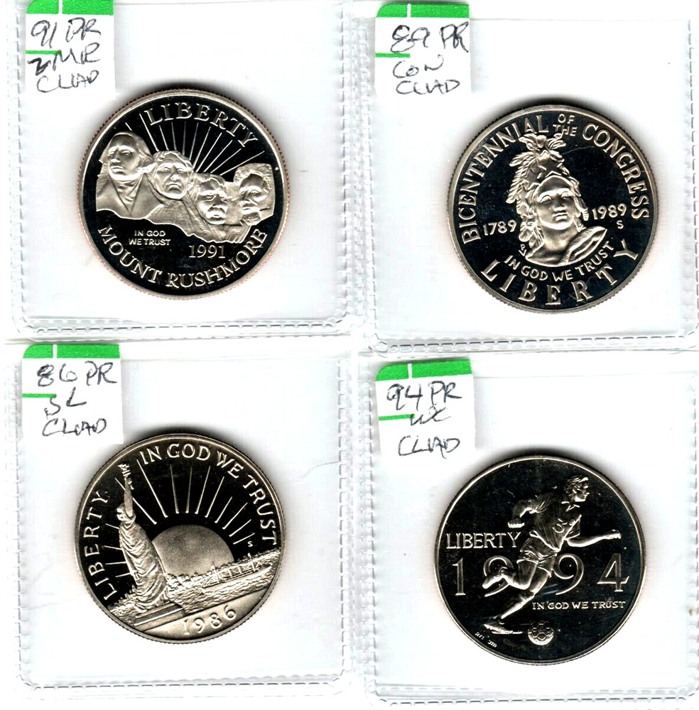 NICE LOT 4 DIFFERENT CLAD COMMEMORATIVE PROOFS