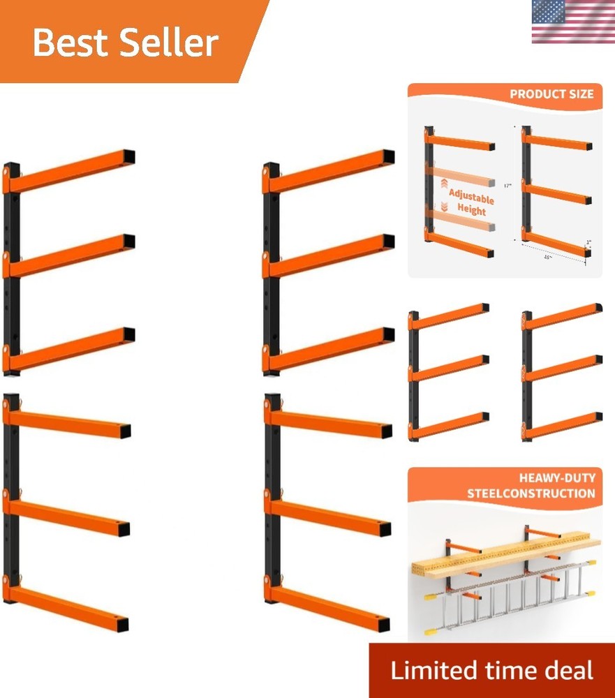 Scratch Resistant Heavy Duty Lumber Storage Rack, 330 lbs Capacity, 4 Pack