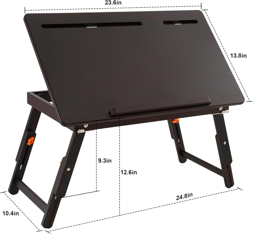 Drawing Table Foldable Drafting Desk W/ Adjustable Height & Angle Bamboo Drawing