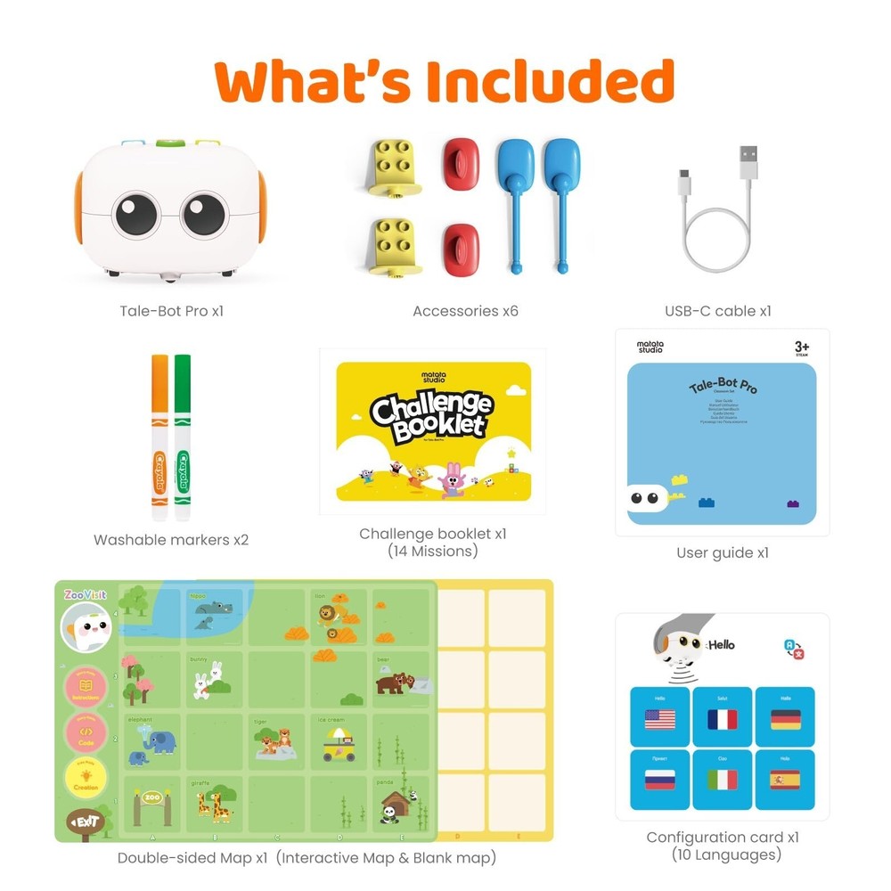 Upgraded Talebot Pro Coding Robot For Kids Aged 3-5, Education & Learning Toy