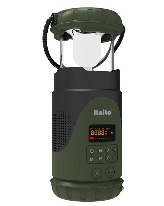 Kaito KL101 Emergency Camping Lantern & Flashlight, Hand Crank & Solar Powered