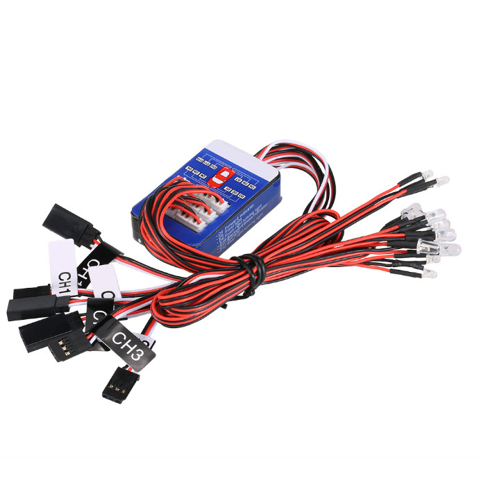 12 LED Lighting System Kit Steering Brake Smart Simulation Flash Lights for 1/10