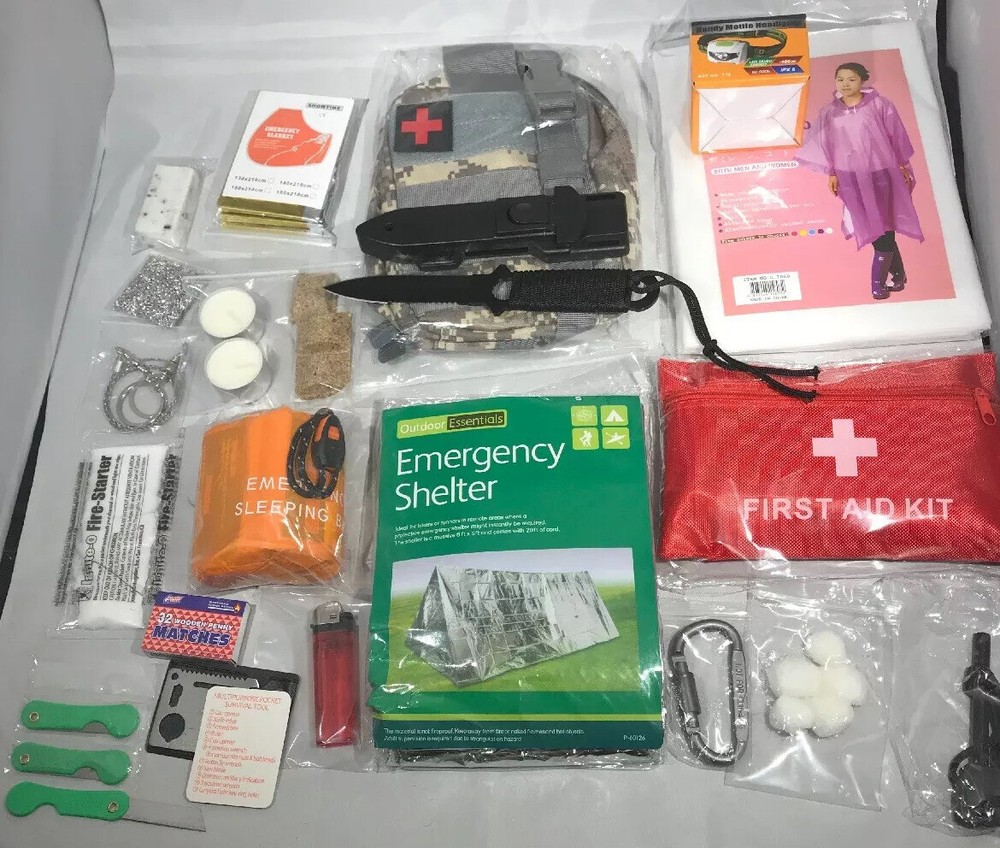 Survival Kit Essential Glove Compartment Jeep MOLLE System - Fire Shelter Light