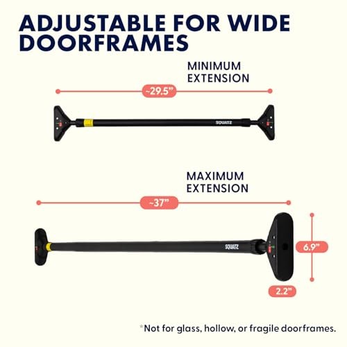 Doorway Pull Up Bar, Adjustable Door Frame Pull Up Bar with Level 29.5-37″