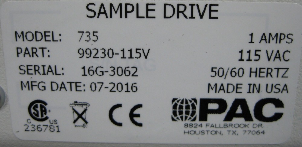 ANTEK BY PAC, SAMPLE DRIVE, MODEL: 735, PART: 99230