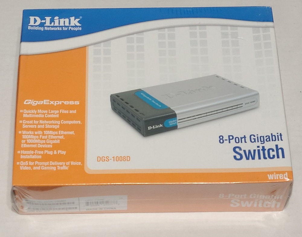 D-Link DGS-1008D 8-Port Gigabit Switch New Sealed