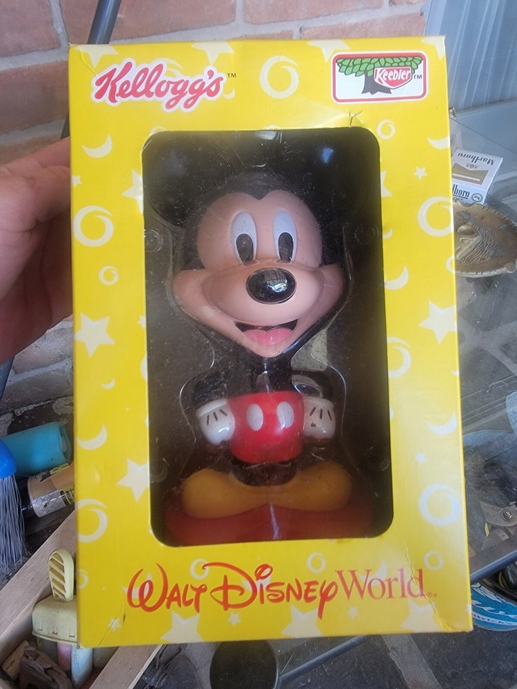 Mickey Mouse bobble head, Kelloggs, Keebler, 2002, never opened.