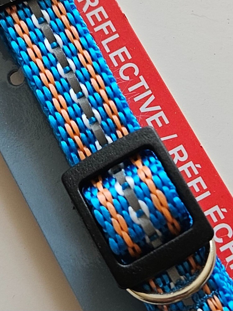 Reflective Polyester Dog Collar - Size: Small / 10" - 16" / Adjustable