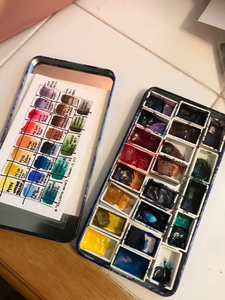 24PCS Plastic Empty Watercolor Paint Pans Full Pans White