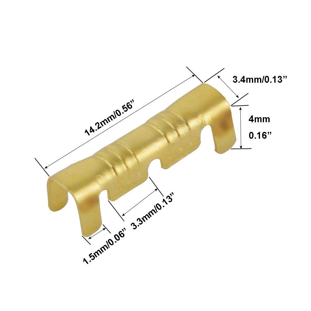 200Pcs U-Shaped Terminal tab Small Teeth Pressing Button Quick Connect Yellow
