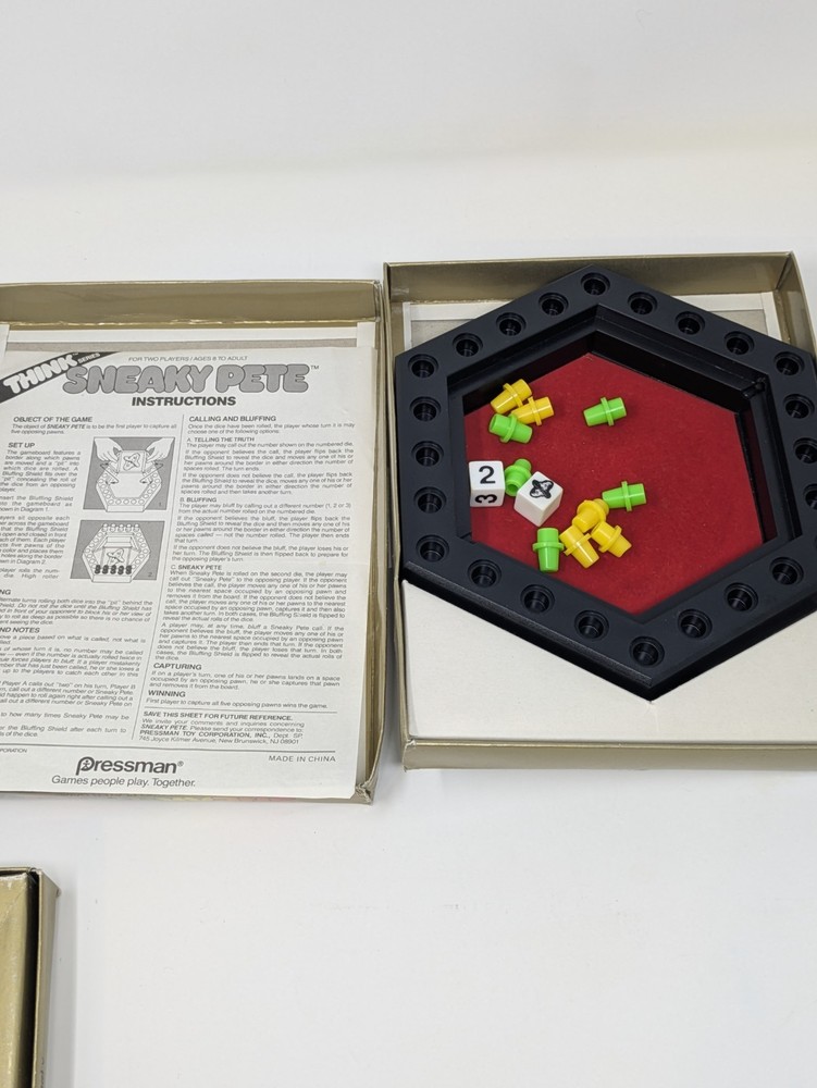 Pressman Challenge Game Think Series 1986 Sneaky Pete & Clash