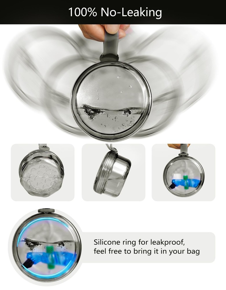 Leakproof Denture Case Soaking Cup False Teeth Transparent Black