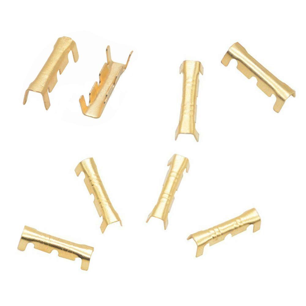 200Pcs U-Shaped Terminal tab Small Teeth Pressing Button Quick Connect Yellow