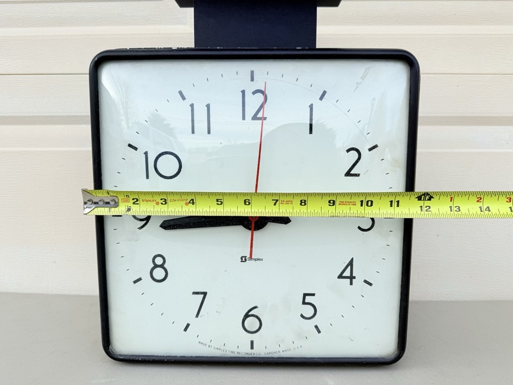 Vintage Simplex Industrial Hanging Ceiling Clock Square Double Sided