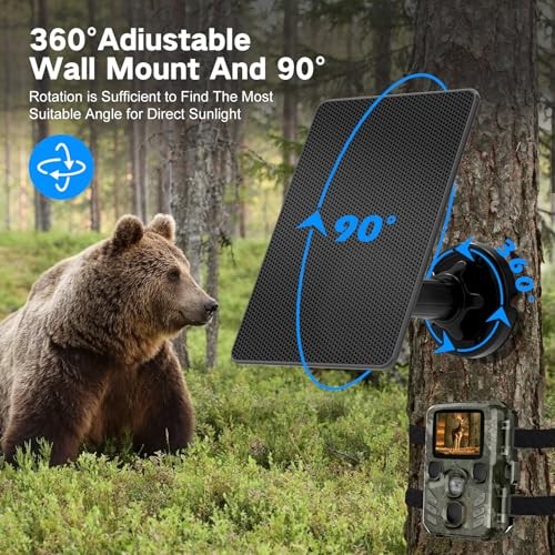 Trail Camera Solar Panel, Trail Camera Solar Panel with Built-in Dark Black