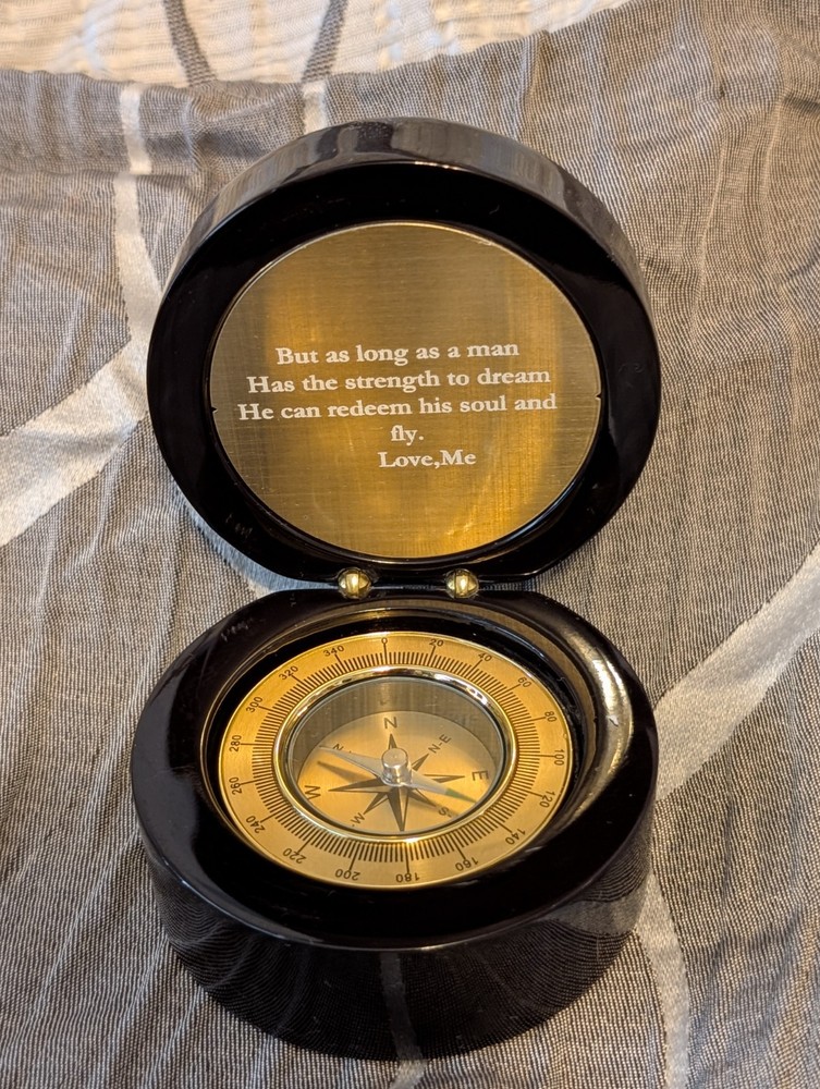 Compass in black case with inscription - 3" diameter