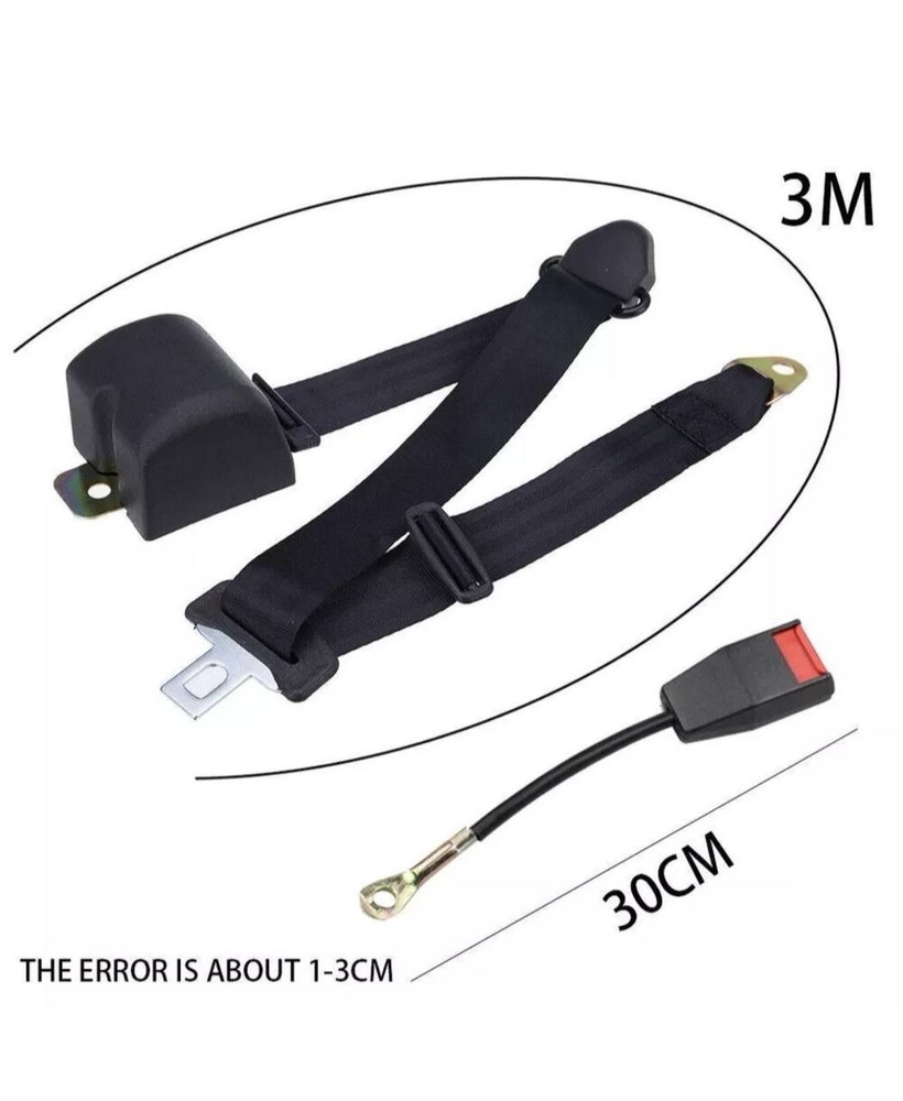 For All Chevrolet Front Seat Belts 3-Point Adjustable Adjustable Pair Black
