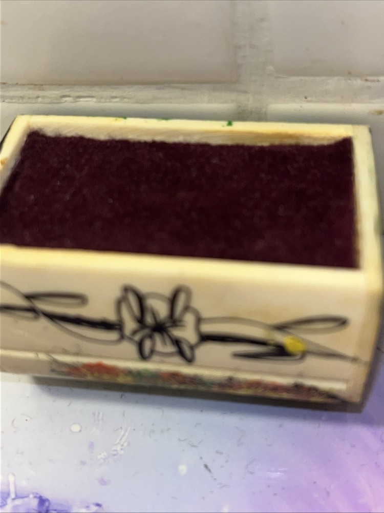 Circa 1970 Persian Painted Camel Bone Trinket Box