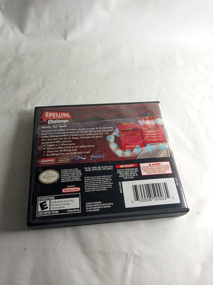 Spelling Challenges and More! (Nintendo DS) Case Only – No Game – Pre-Owned