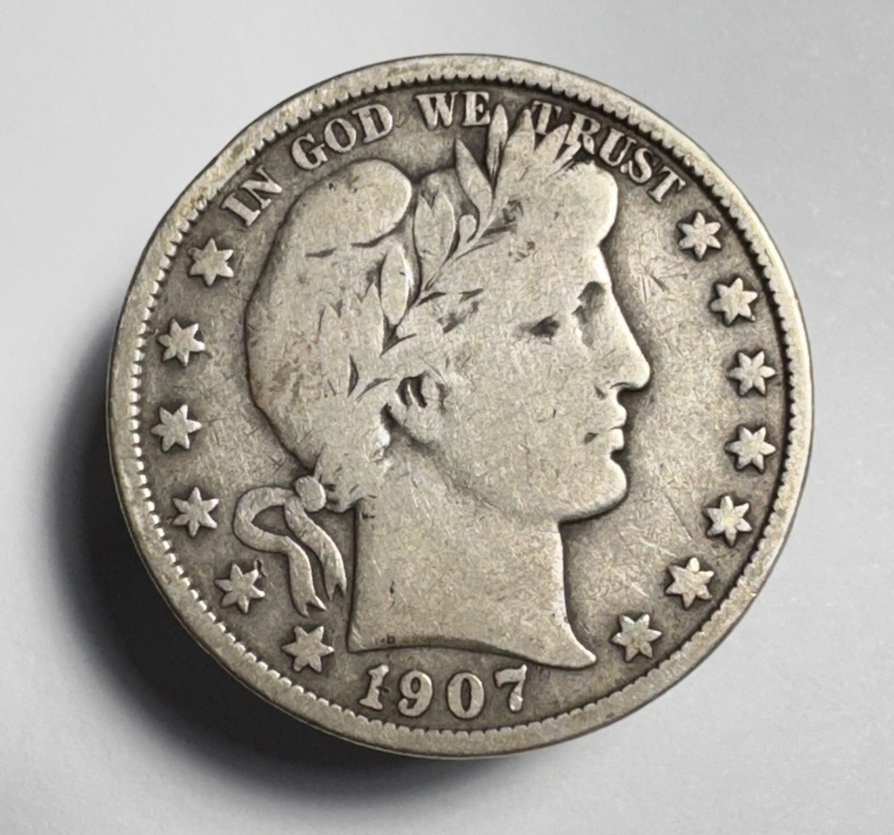 1907 Barber Half Dollar 90% Silver  -0327