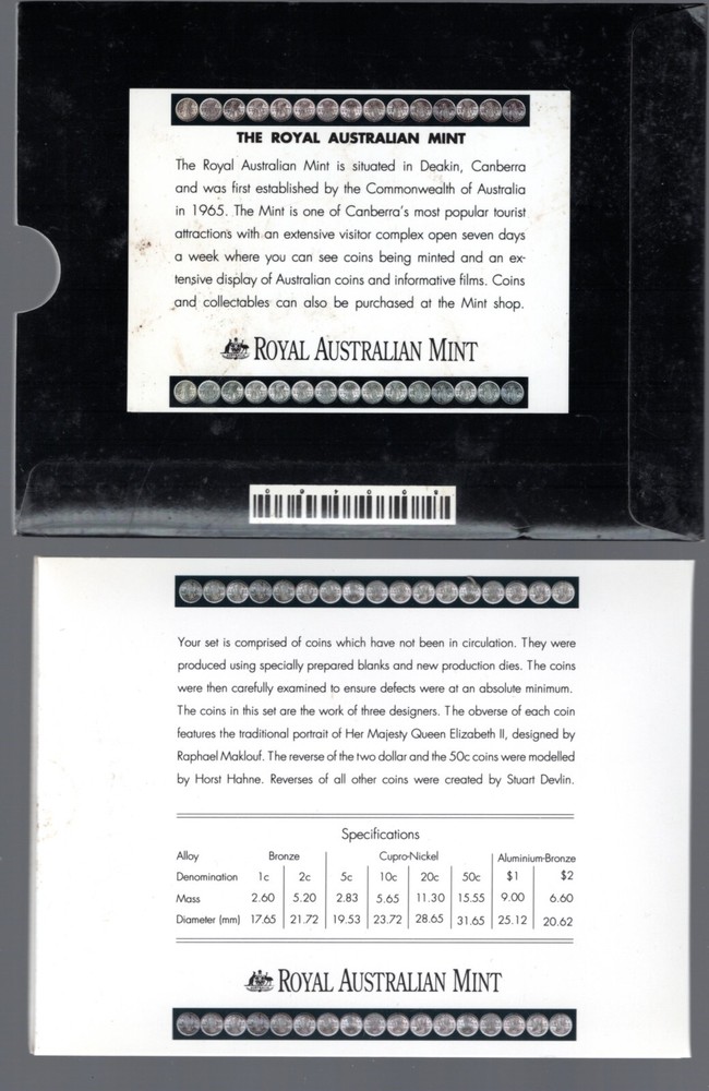 AUSTRALIA 1991 UNCIRCULATED MINT COIN SET KM#MS24