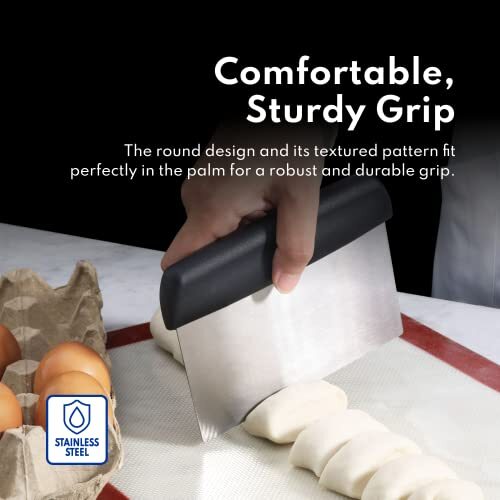 36091 Plastic Handle Dough Scraper, 6 by 3-Inch, Black