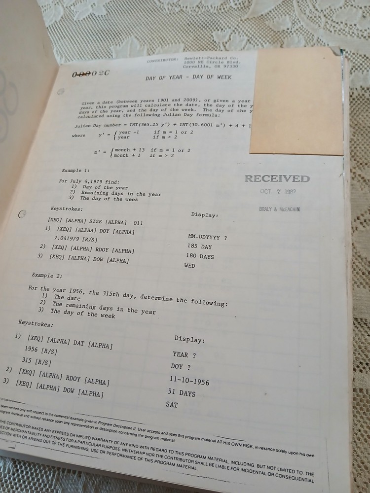VINTAGE HEWLETT PACKARD CALCULATOR CONTRIBUTORS GUIDE LIBRARY SOFTWARE CATALOG