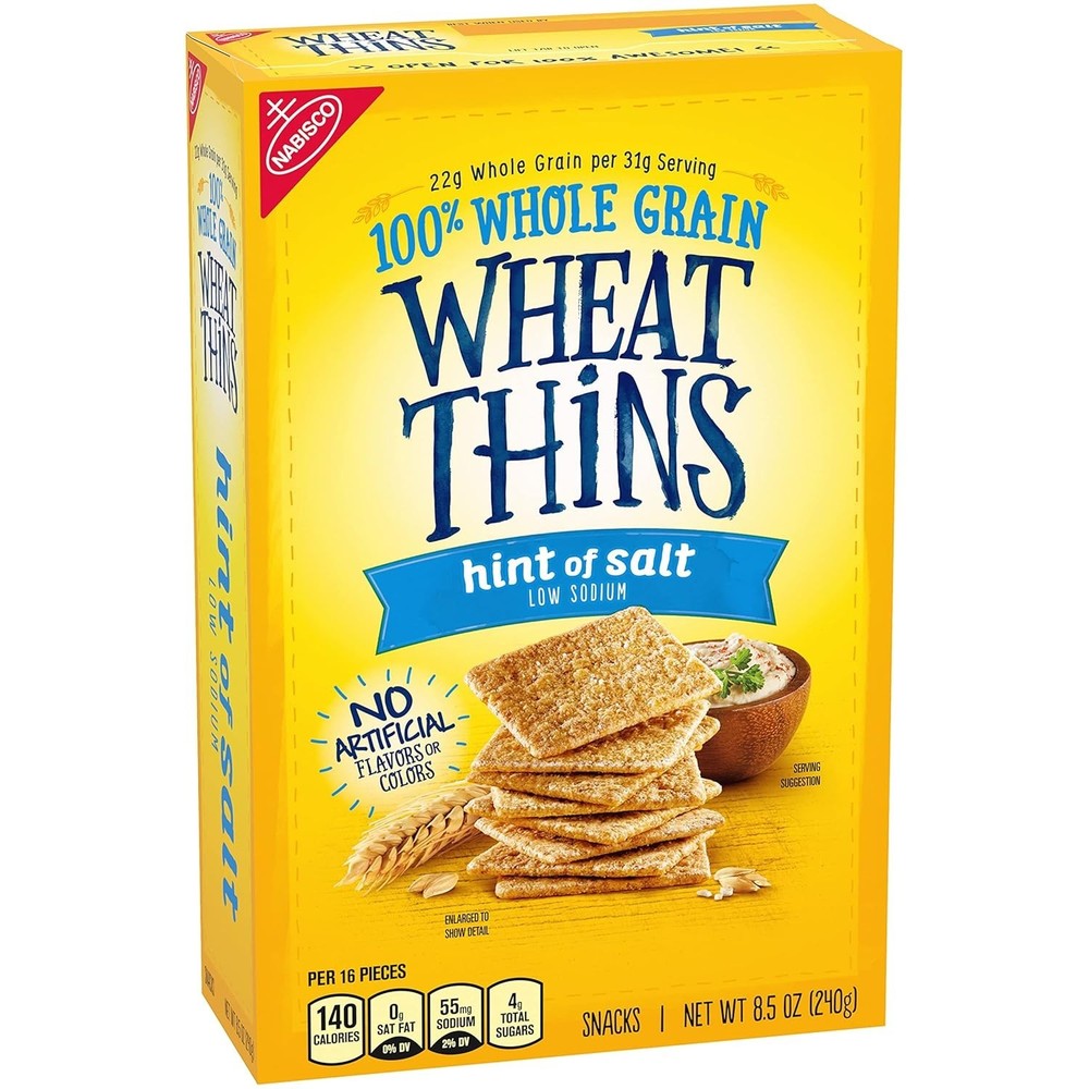 Thin & Crispy Whole Grain Crackers - Low Sodium, 2 Pack