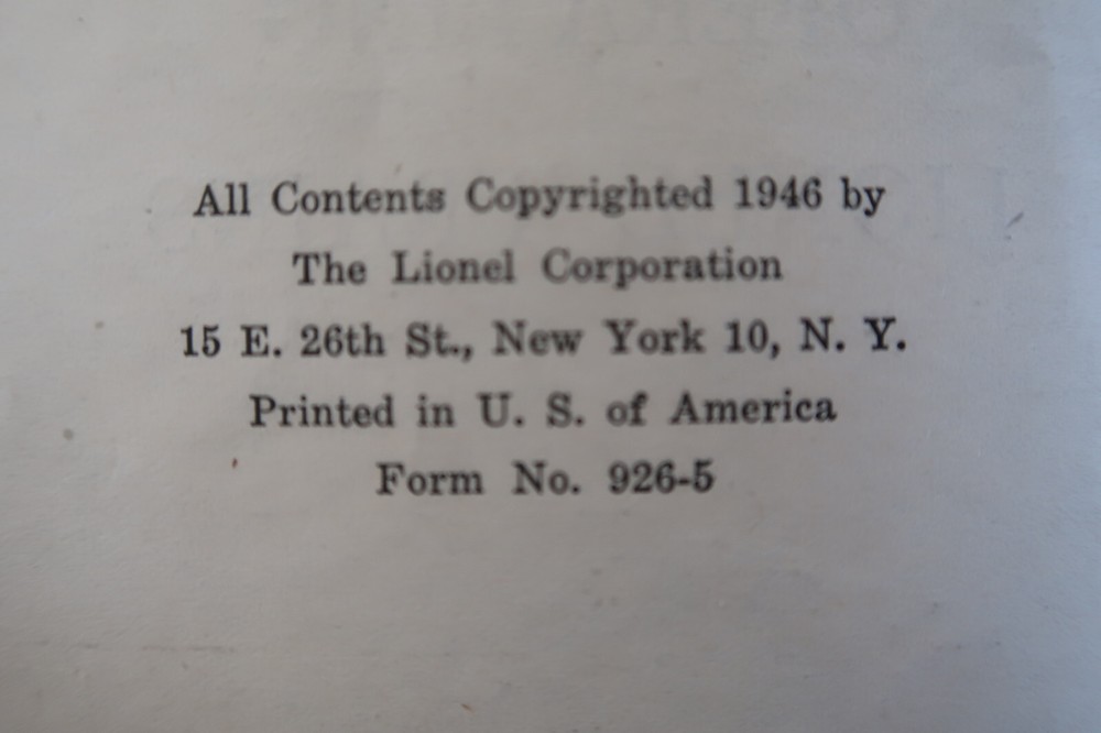 Instuctions for Assembling and Operating Lionel Trains (1946)