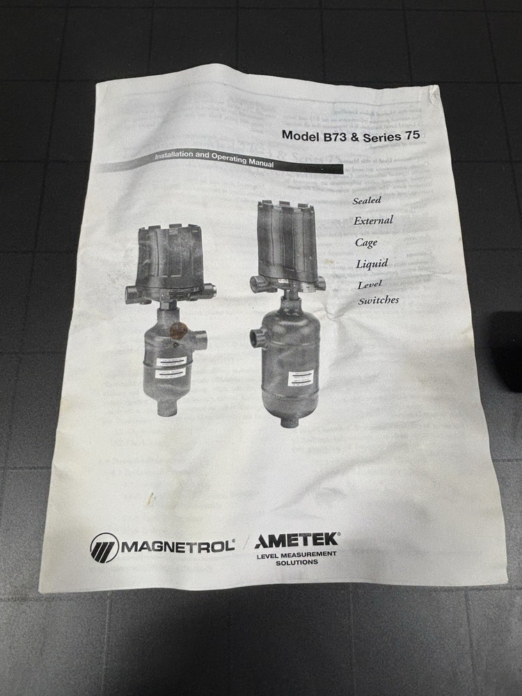New! Magnetrol Ametek XP Level Switch Mo.# B73-1B20-BKT Explosion Proof