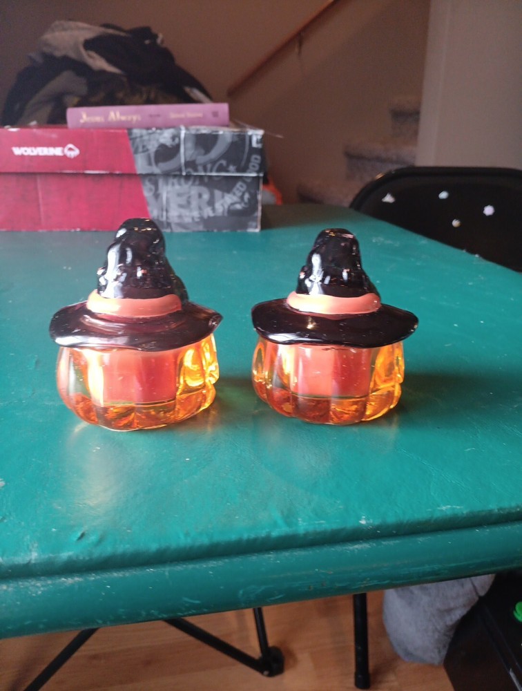 Pumpkin Wittch Candle Set Crystal Glass