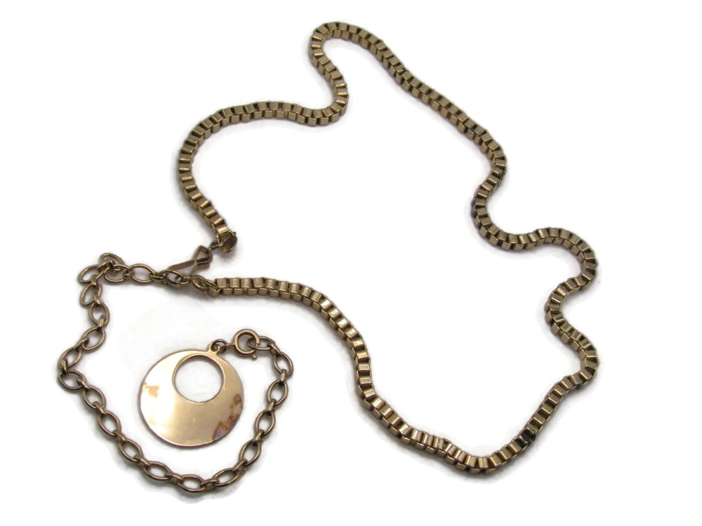 Thick Link Chain Necklace Gold Tone