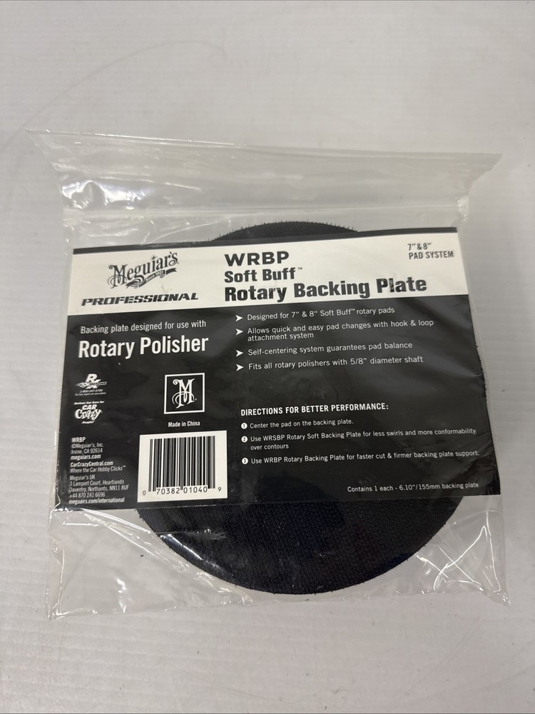 Meguiars WRBP Rotary Backing Plate 7 & 8” Pad System