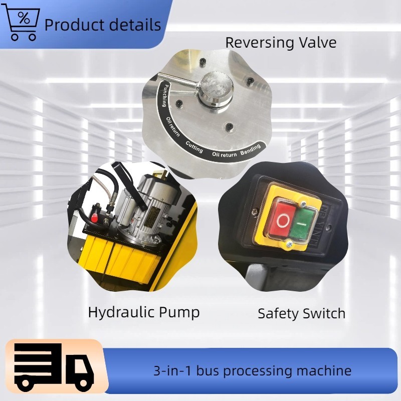 110V 3-in-1 Electric Hydraulic Busbar Processor Busbar Processing Machine