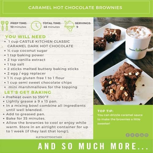 Castle Kitchen Hot Chocolate Packets, 1oz Single Serve Mix (10 Pack) Rich &