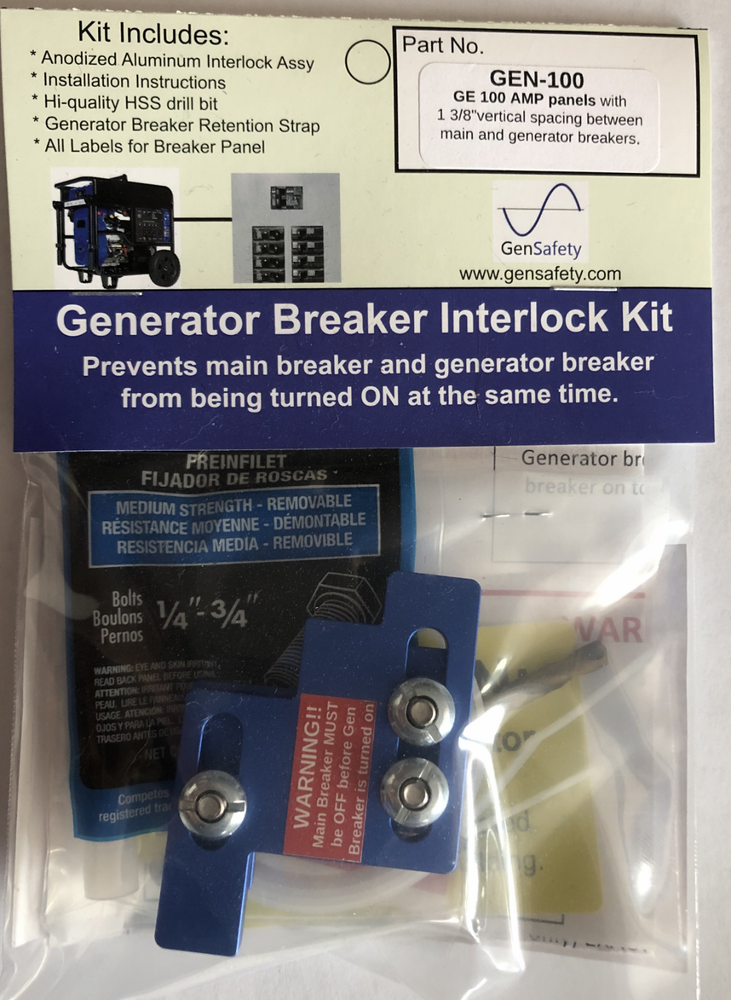 Generator Interlock Kit for GE 100 Amp Panel GEN-100