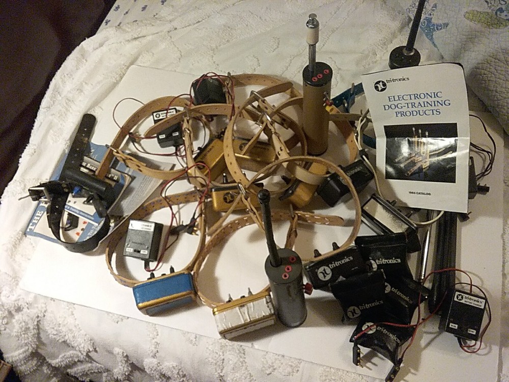 Huge Vintage Tri Tronics Shock Collars Dog Training Set