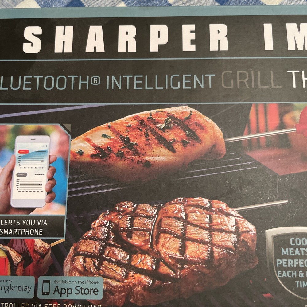 Grill Thermometer Sharper Image Bluetooth Intelligent Apple/Android New In Box