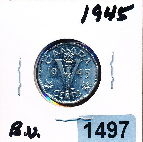 CANADA - 5 CENT  - 1945 - CHOICE BU - #1497