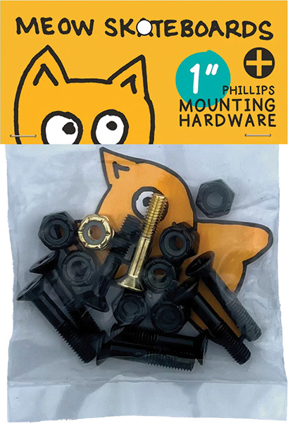 MEOW 1" PHILLIPS HARDWARE SET BLK/YEL