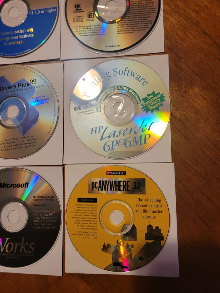 12 - Vintage Computer PC CD-ROM Software Loose Discs - Microsoft Quickbooks More