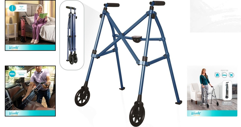 Pre-Assembled Lightweight Walker - 400lbs Capacity, Ideal for Enhanced Mobility