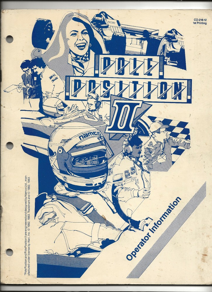 1983 Atari Pole Position II Operator & Enhancement Instructions-Arcade Game
