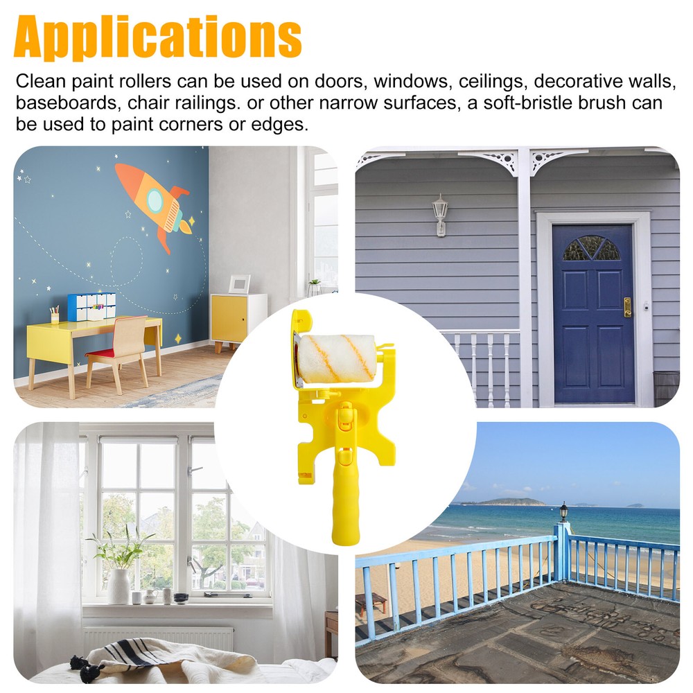 2Pcs Clean-Cut Paint Edger Roller Brush Safe Tool for Room Corner Wall Ceiling