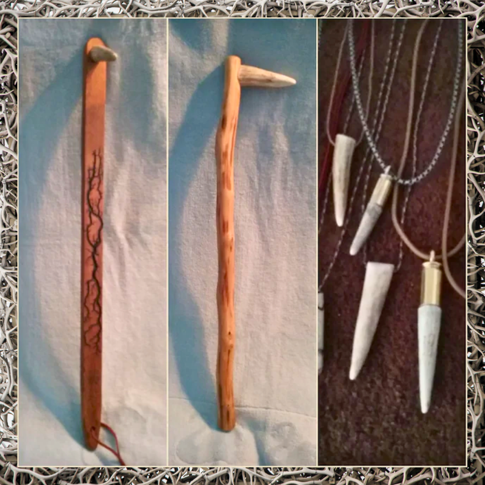 12 Pack - DRILLED HOLE Deer Antler Pendants-Tips-Points - Medium 2" to 3"