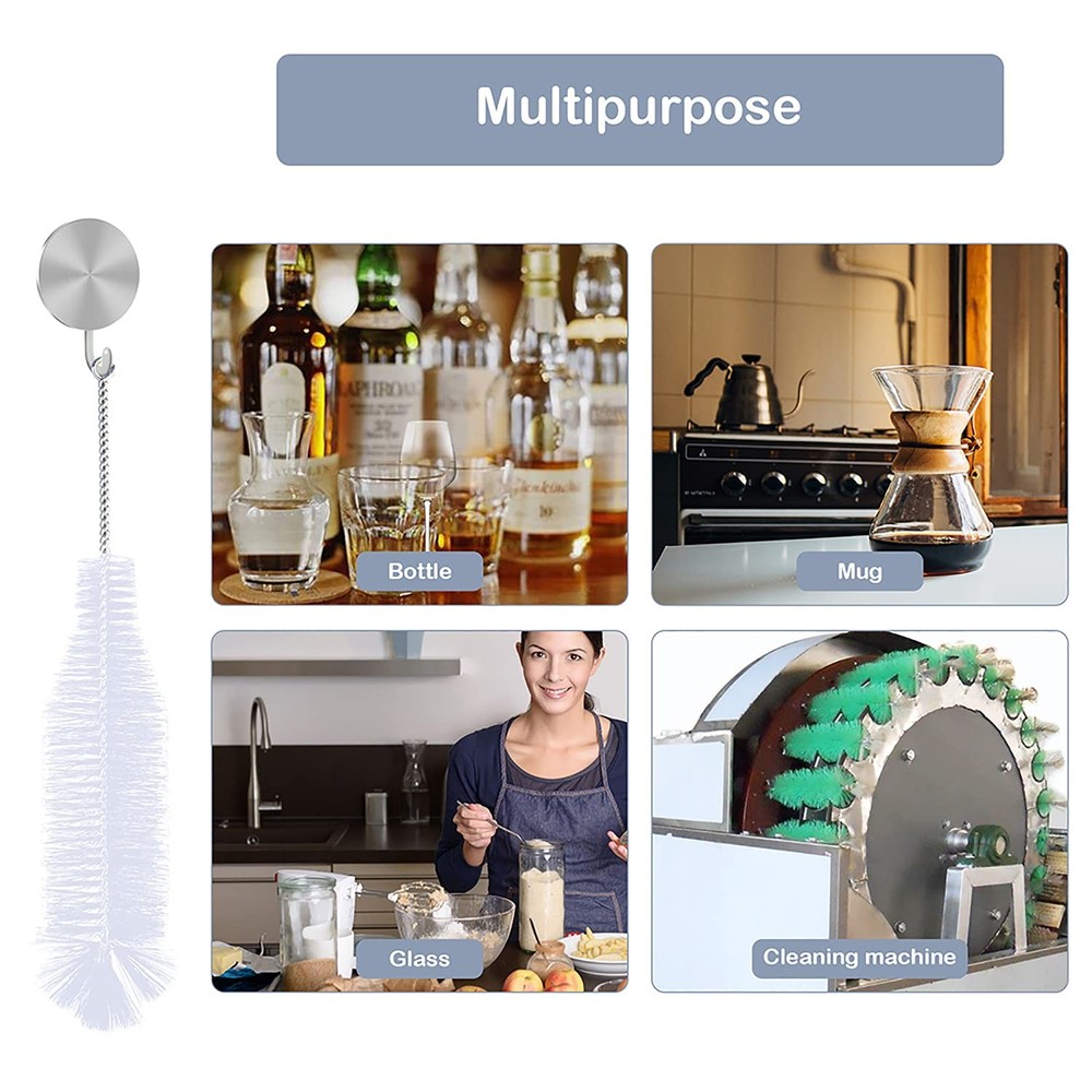 Bottle Brush - Ideal for Cleaning Narrow Neck Swing Top Glass, Brewing, Wine,...