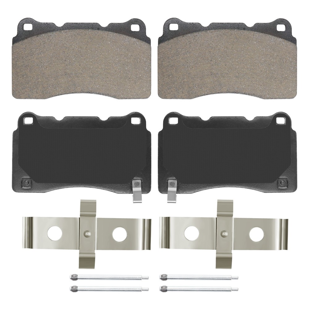 Front Ceramic Brake Pads w/Hardware for Chevy Corvette 2014 2015 2016 2017 6.2L
