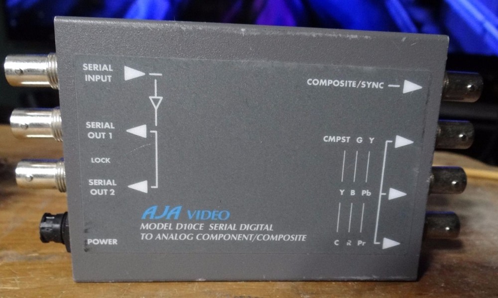 AJA VIDEO  MODEL DC10E SERIAL DIGITAL TO ANALOG COMPONENT /COMPOSITE